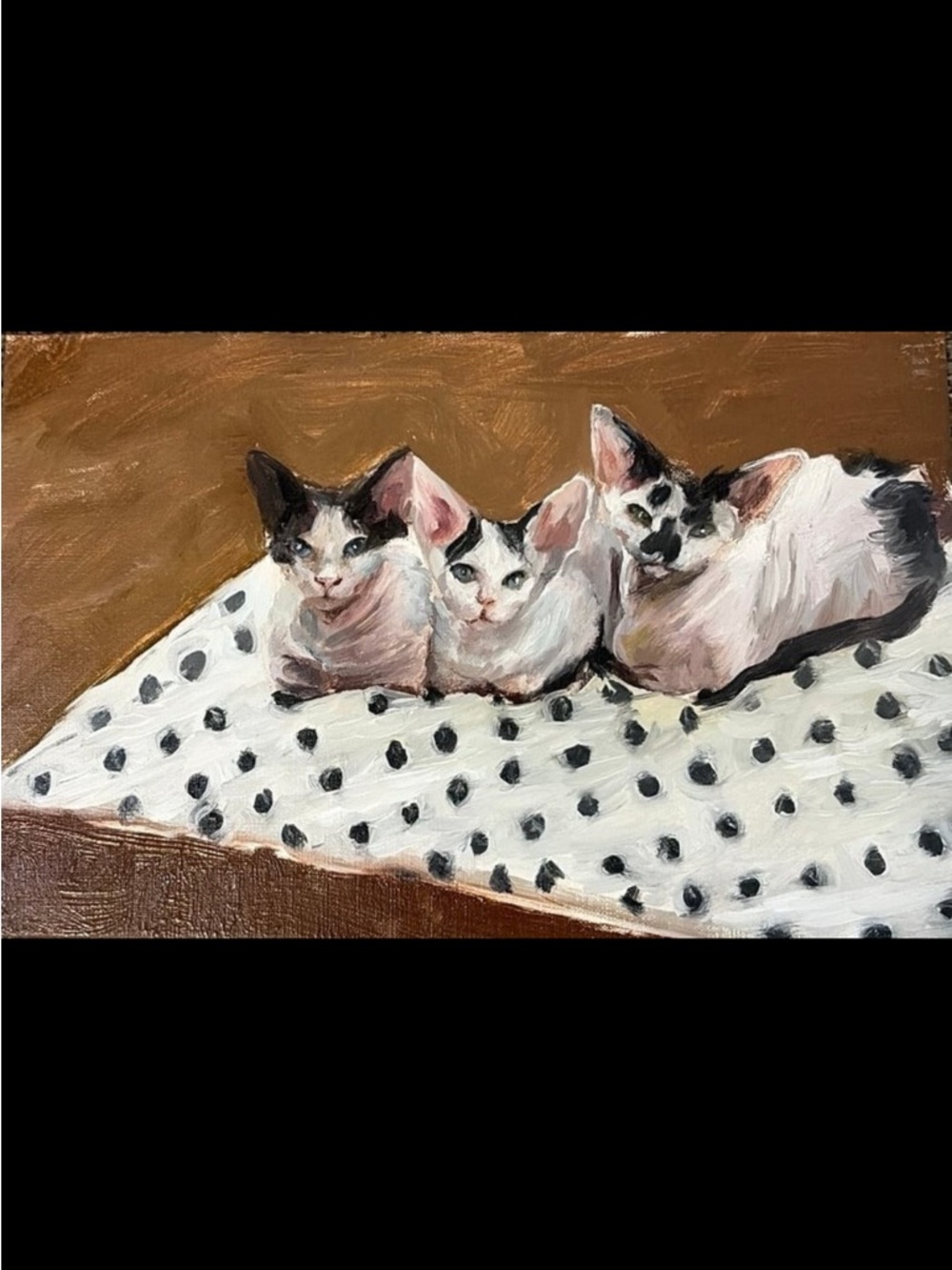 Oil painting-three cats